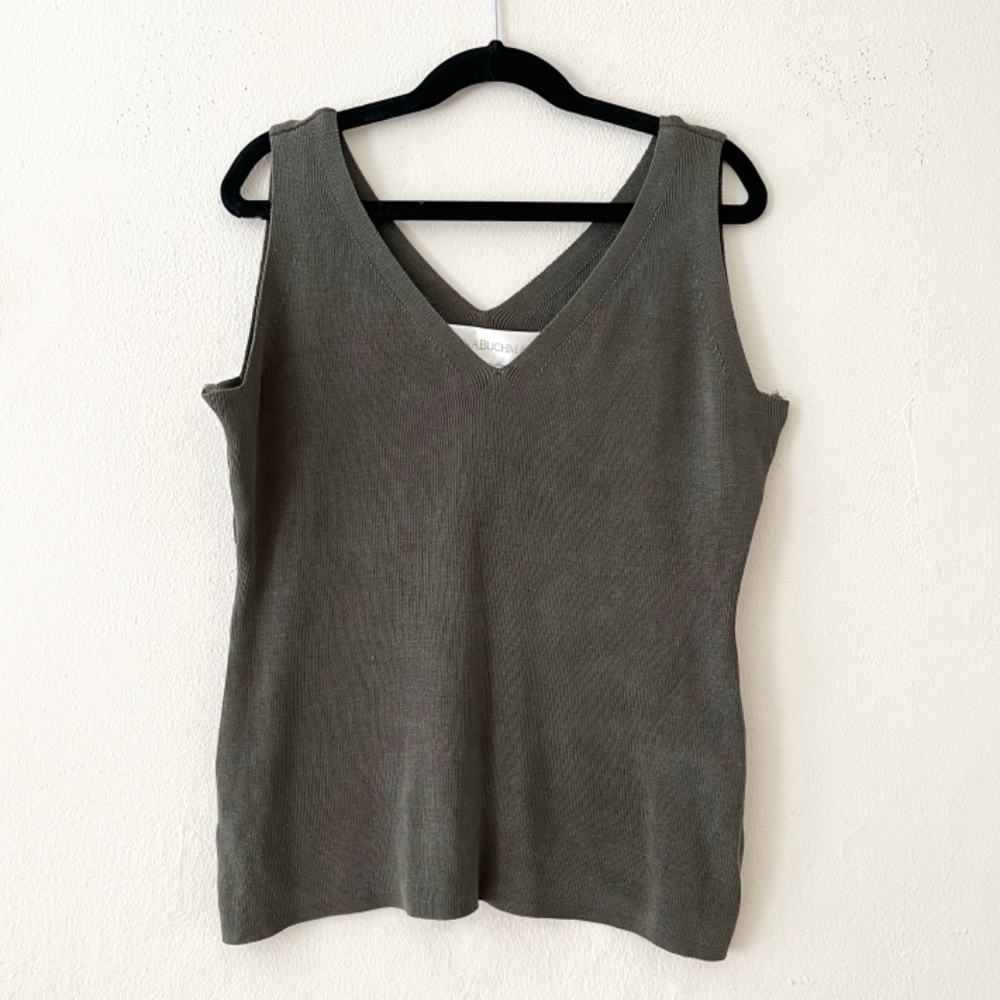 VINTAGE green silk tank (1974)